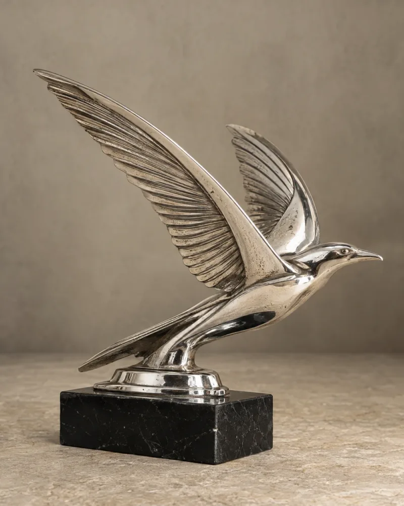 Vogelornament op donkere voet